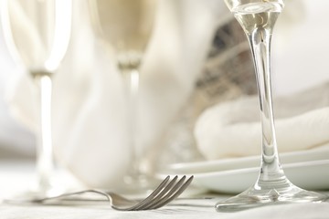 Poster - table set for a wedding dinner..