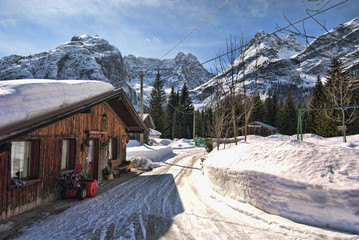 Poster - Snow on the Dolomites Mountains, Italy