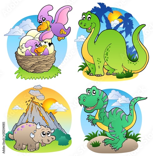 Obraz w ramie Various dinosaur images 2