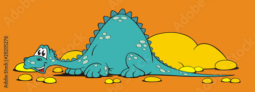 Naklejka samoprzylepna Dino ze skał