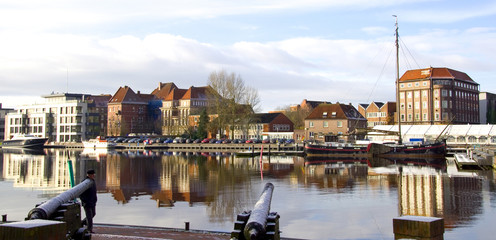 Sticker - Hafen in Emden - Nordsee