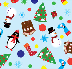 Wall Mural - seamless christmas background