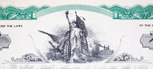 XXXL Engraving Statue Of Liberty Stock Certificate Vignette