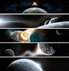 Wall Mural - collection of 5 banners : space design