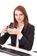 © volff - Young business woman holding a cup of coffee.