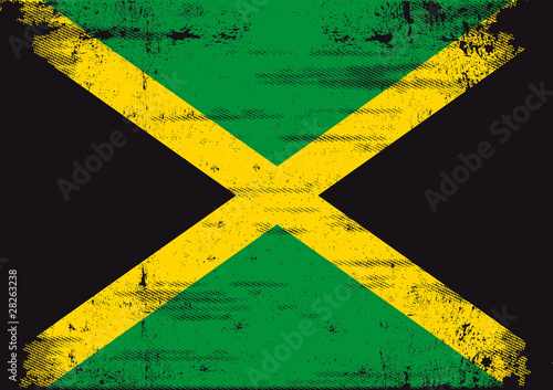 Obraz w ramie Jamaican grunge flag