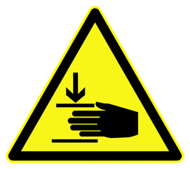 Hand injury warning sign