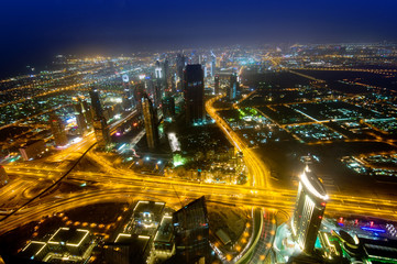 Panorama of down town Dubai city - UAE