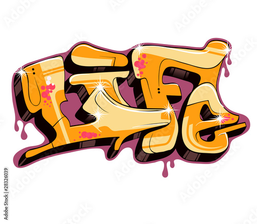 Obraz w ramie graffiti vector text design