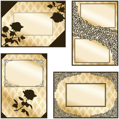 Collection of four elegant sepia labels