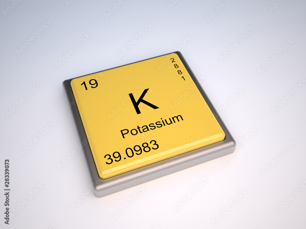 Potassium chemical element of the periodic table with symbol K Stock ...