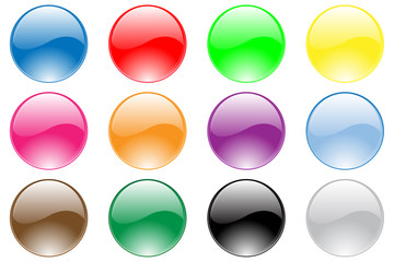Round Color Shiny Bubble button icons