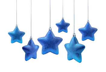 Wall Mural - roundish blue christmas or new year stars hanging