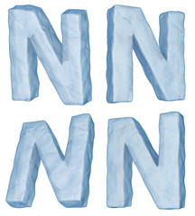 Icy letter N.