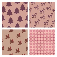 Four Seamless Vector Backgrounds