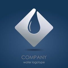 Logo water drop in blue # vector