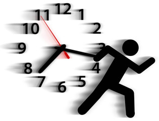 person symbol run time race against clock