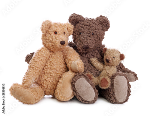 Fototapeta na wymiar Family of teddy bears