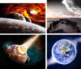 Wall Mural - collection of 4 space design wallpaper