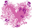 Heart with floral ornament, Element for design, vector image