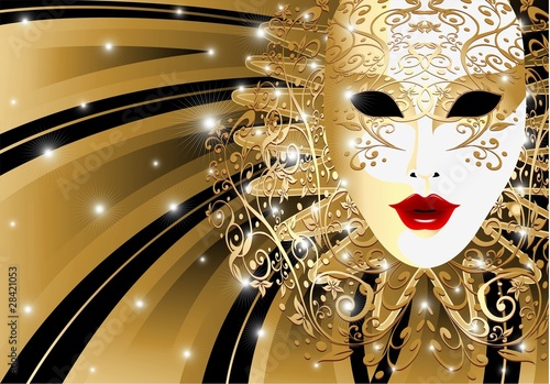 Maschera d'Oro Astratta-Abstract Golden Mask-Vector