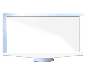 designed tv - clear white tv; abstract blue