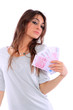 © Netfalls - Young lady holding cash