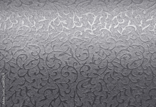 Fotomural Silver floral ornament brocade textile pattern