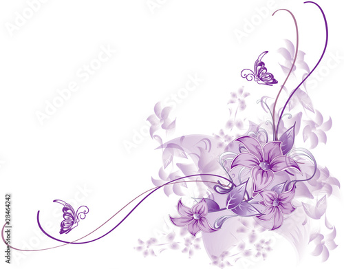 Obraz w ramie abstract flower Illustration vector spring summer pink