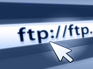 ftp - file transfer protocol blue concept