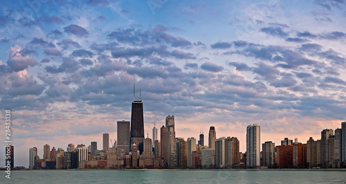 Board z aluminiowym obramowaniem Panorama chicago