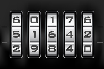 Combination lock - number code. Vector file.