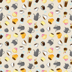 Wall Mural - seamless coffee pattern