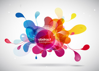 Wall Mural - abstract colored background with circles.