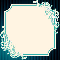 Wall Mural - Vintage rococo frame in blue