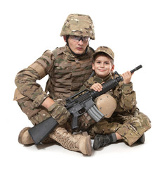 Wall Mural - Military Father and Son