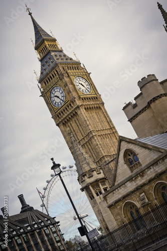 Obraz na płótnie canvas trzyczęściowy "tryptyk" Big ben, londyn