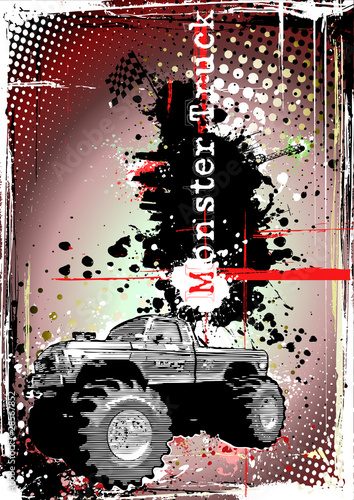 Fototapeta na wymiar monster truck poster