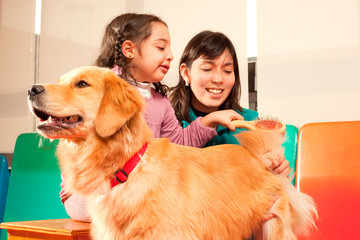 Patient been treated with the assistance of a trained dog