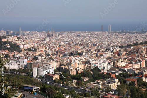 Plakat na papierze fotorealistycznym Panoramę Barcelony