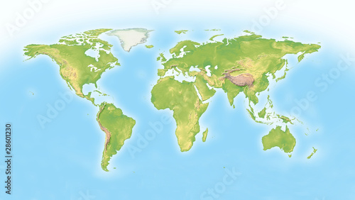 Naklejka dekoracyjna World map with horizon