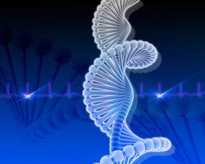 Wall Mural - Dna in color background