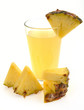 glass of pineapple juice and pineapple slices
