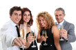 © goodluz - Group of friends cheering with glasses of champagne