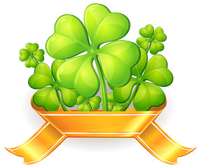 Clovers with ribbon