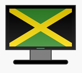 Sticker - Drapeau de la Jamaïque sur un écran de télévision	