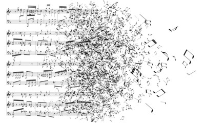 music notes dancing away