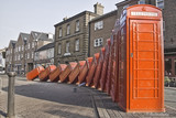 Fototapeta Londyn - Red  telephones in Kingston