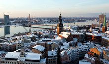 Old City Of Riga Aerial View From Saint Peter Church