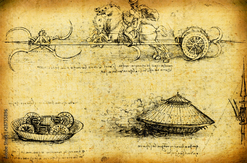 Naklejki Leonardo da Vinci  rysunek-inzynierski-leonarda-da-vinci